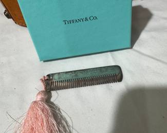 #118 Tifany Sterling baby comb in box $225