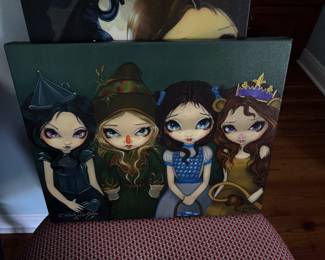 #79B - $60 each. 3 Giclee by Jasmine Becket-Griffith 'Off to see the Wizard" 20"x16"& Wicked Witch & Glinda" 