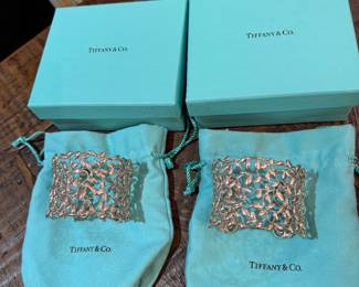 #7 - $900 Each Tiffany sterling bracelet cuff Paloma Picasso Olive leaf with box