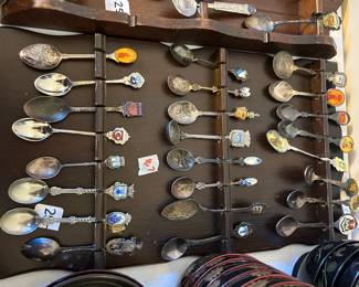 #167 spoon stand with 18 spoons $25.00