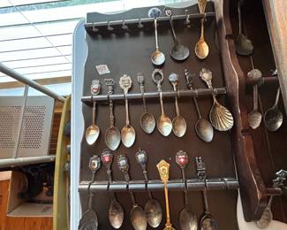 #157 spoon stand with 18 spoons $25.00