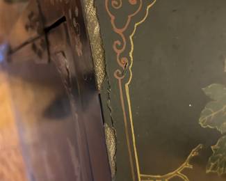 #35 Asian painted cabinet with 1 shelf, as is - finish, 24x12x36 $175.00