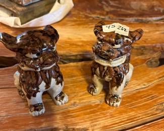 #262 Foo dogs brown white $45.00