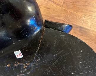 #112 elephant painted wood side table/stool 17x21x20, as is - crack $125.00