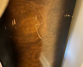 #30 Asian cabinet, 5 drawer, 2 doors with 6 drawers behind doors with handles on the side. As is scratch in finish $325.00