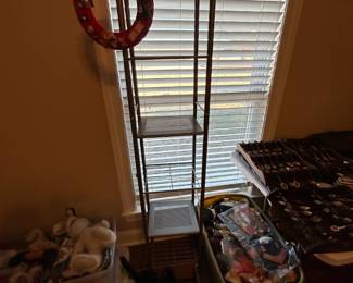 #155 metal rack, 13x11x64 $40.00