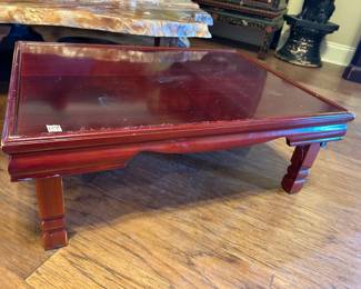 #114 small Asian table, as is - finish, 27x21x10 $75.00