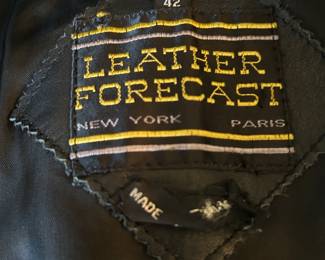 #197 black leather jacket with zip out lining, Leather Forecast, size 42 $100.00