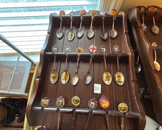 #156 spoon stand with 18 spoons $25.00