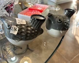 #236 Japanese Fugu sake bottle tokkuri pufferfish blowfish ceramic glazed pottery $25.00