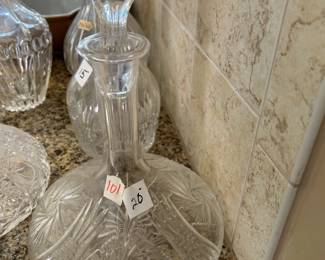#101 crystal wine carafe, 10" tall $20.00