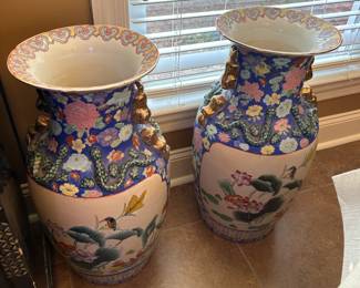 #4 oriental vase with snakes and birds on side 24 tall $100.00
#5 oriental vase with snakes and birds on side 24 tall $100.00