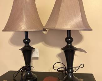 #15 2 light metal lamps, 24" tall $30.00