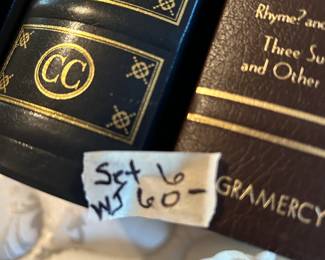 #263 set of 6 leather bound books $60.00