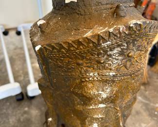 #98 ceramic head lamp as is - paint, 44" tall $75.00