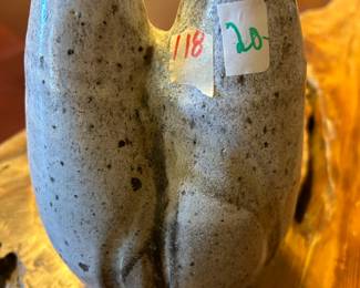 #118 ceramic double vase. 8.5" tall $20.00