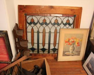 Leaded glass window panel
