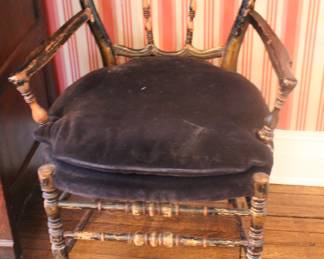 Pair of ebonized armchairs