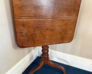 Antique tile top pedestal table