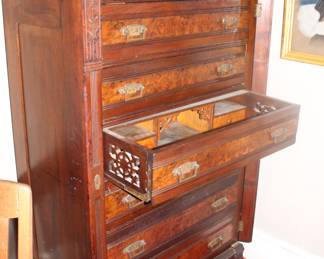 East Lake Victorian chest with "secret" desk drawer