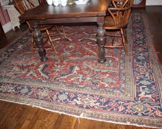 Antique hand woven area rug