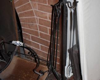 Antique fireplace tools