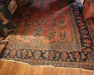 Antique hand woven Oriental rug