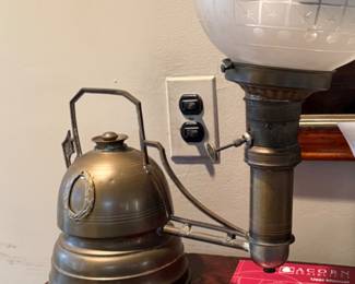 Old oil lamp converted to electric