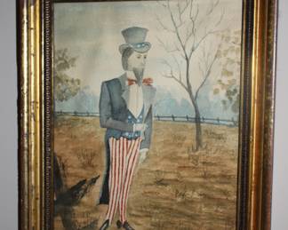 Watercolor of Uncle Sam