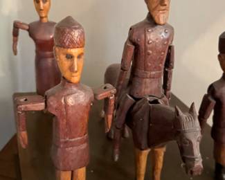 Detail of mechanical soldier articulated toy