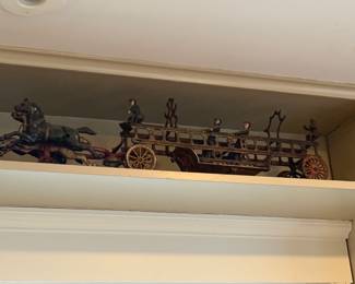 Horse drawn fire truck toy