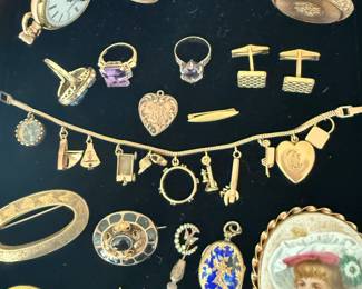 Gold charm bracelet