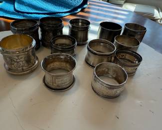 Victorian silver & silver plate napkin rings