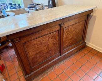 Marble top counter with storage - great for a baker or a kitchen island