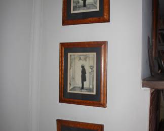 Three silhouette prints