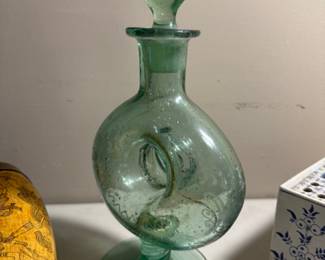 Antique hand blown early ships? decanter