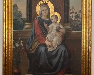 Oswald Völkel (German) 1873-1952 “The Mother of God” 1924, 38” x 22” oil on canvas