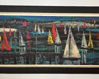 mid-century stylized boats by Jon Helland