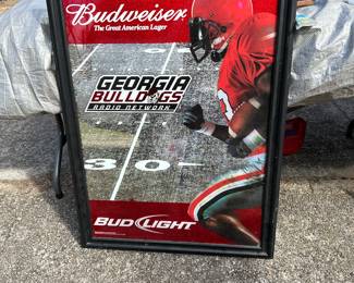 Ga Bulldogs Bud Light mirror poster
