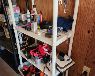 Dog toys, collars, leashes, grooming tool, etc