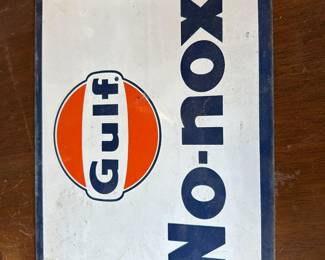 PorcelainGulf No-Nox sign, plain on back. Roughly 12 x12