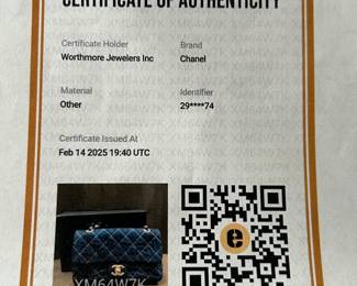 Letter of Authenticity