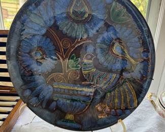 Marjatta Taburet Vintage Quimper Decorative Plate Signed 1969