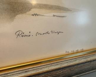 Framed Original Watercolor on Paper Church Landscape Signed Romo Munos Stage 92 08 07