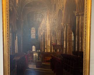 Framed Original Oil on Canvas of Cathedral Signed J.(John) Windass, 1884