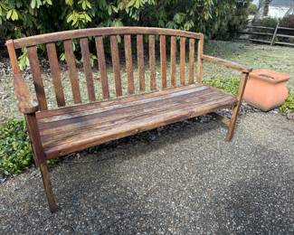 Teak Outdoor Bench (62"W x 22"D x 36"Back Height)