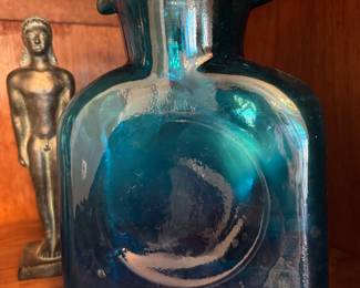 Blenko 384 Turquoise Glass Water Bottle 