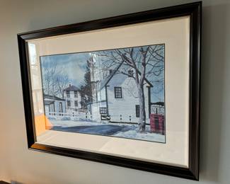 Framed Winter Landscape Watercolor Print by Ken Power '97