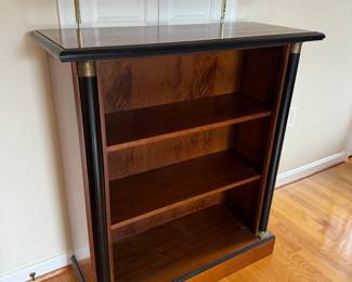 Mahogany with Ebony Top & Rails 3 Tiered Bookshelf (37"W x 14"D x 41"H)
