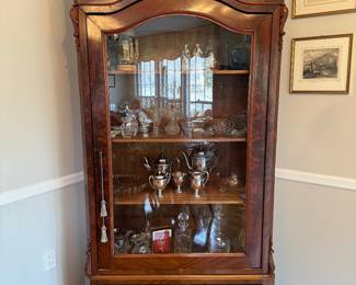 Antique & Majestic Rosewood Inlay 1 Drawer/1 Door/ 4 Tiered Display Cabinet (86"H x 41"W x 19"D)